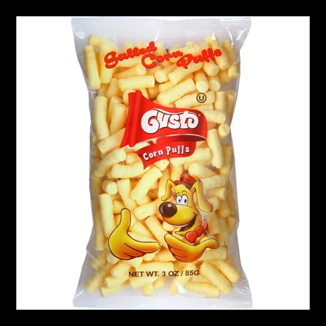 Gusto Corn Puffs — representative packaging