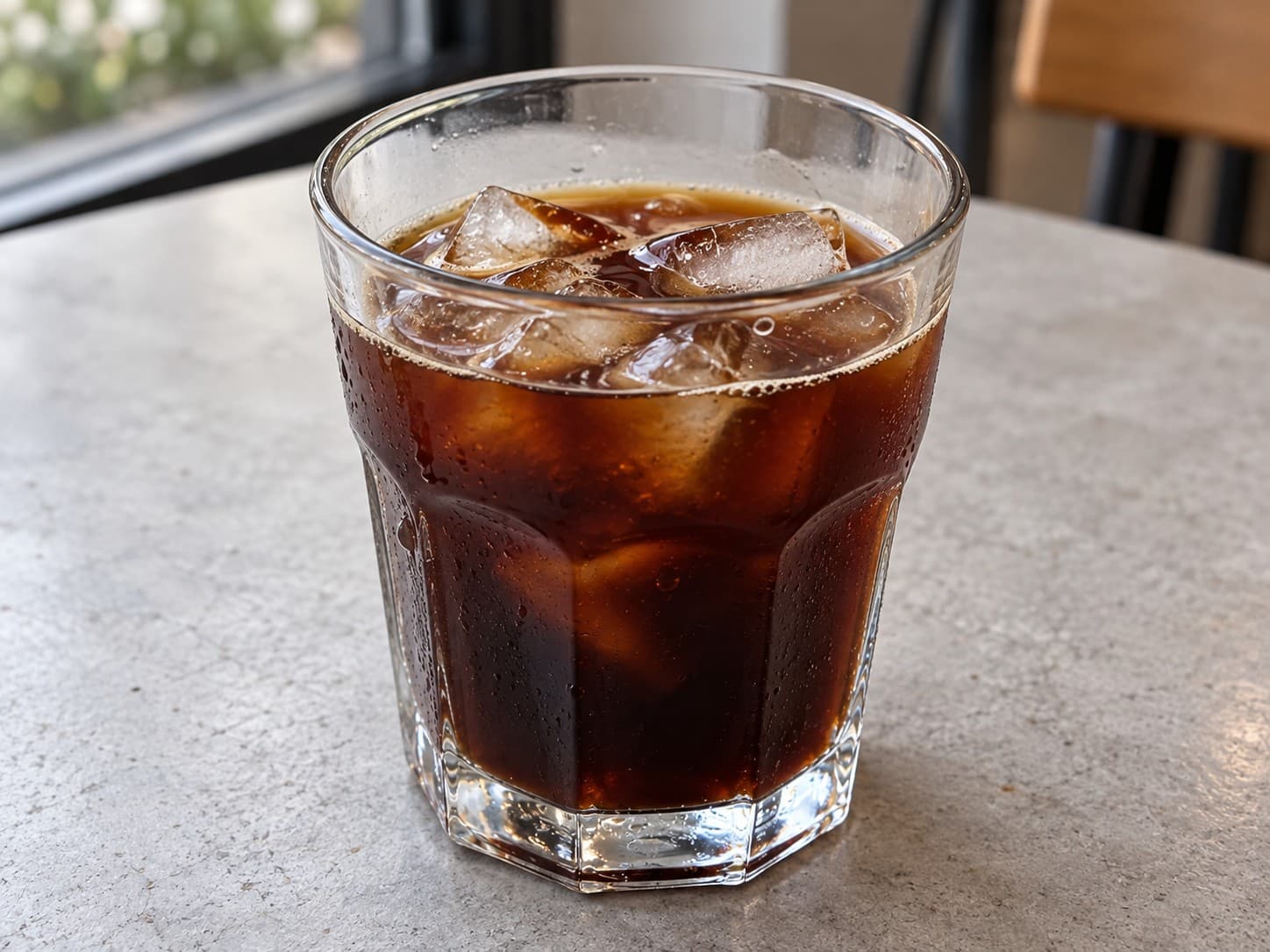 Iced Americano in a glass