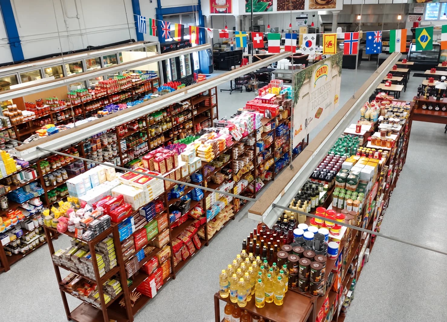 Overhead view inside Ralph’s International Market