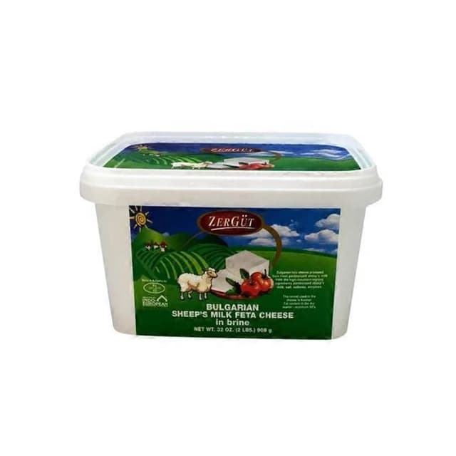 Zergut Bulgarian Sheep’s Milk Feta Cheese — representative packaging