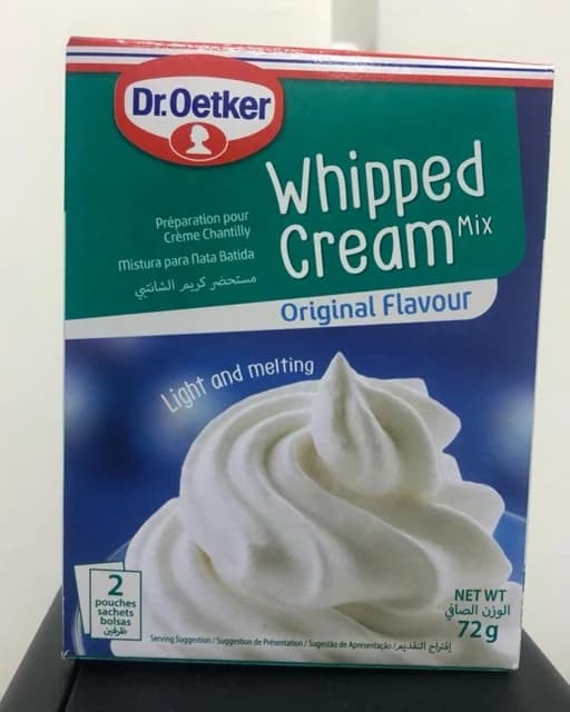Dr. Oetker Whipped Cream Mix — representative packaging