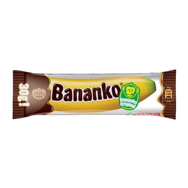 Kraš Bananko Chocolate-Covered Banana Foam Bar — representative packaging