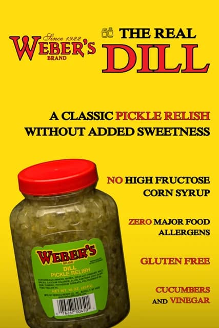 Weber's Relish — representative packaging