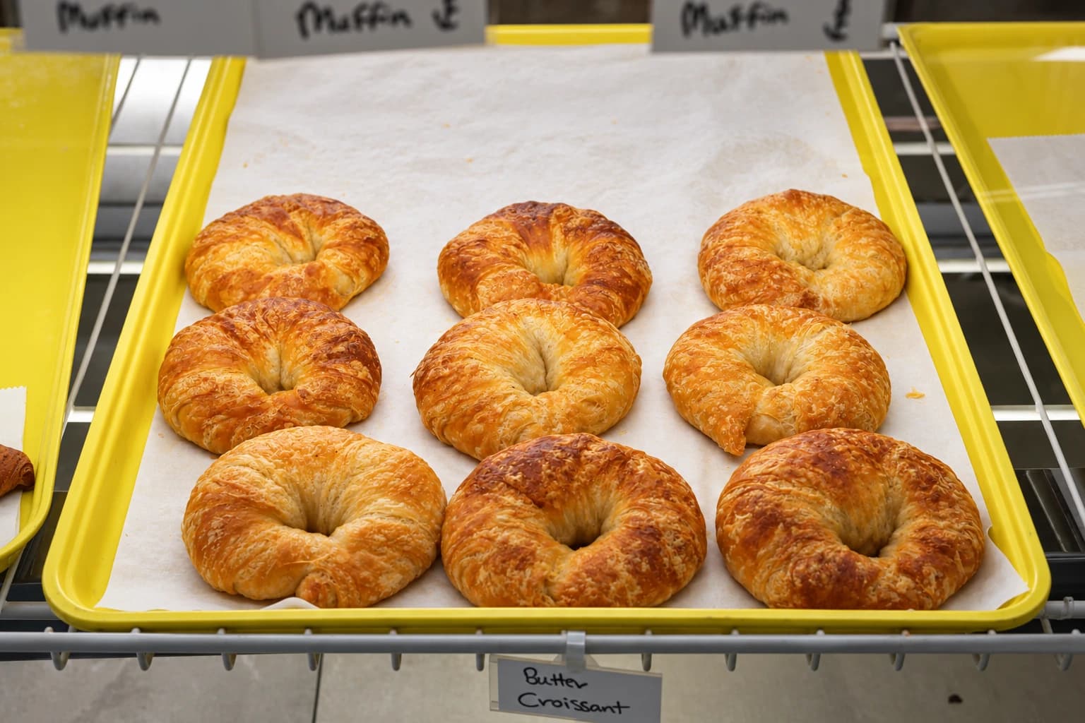 Butter croissants in Ralph’s pastry case